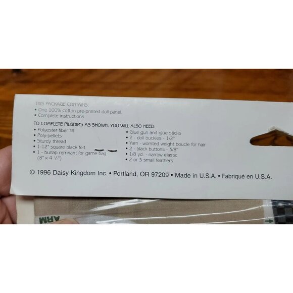 Daisy Kingdom John & Priscilla Pilgrim Doll Kit #32601 Craft Pack Thanksgiving - Picture 5 of 5